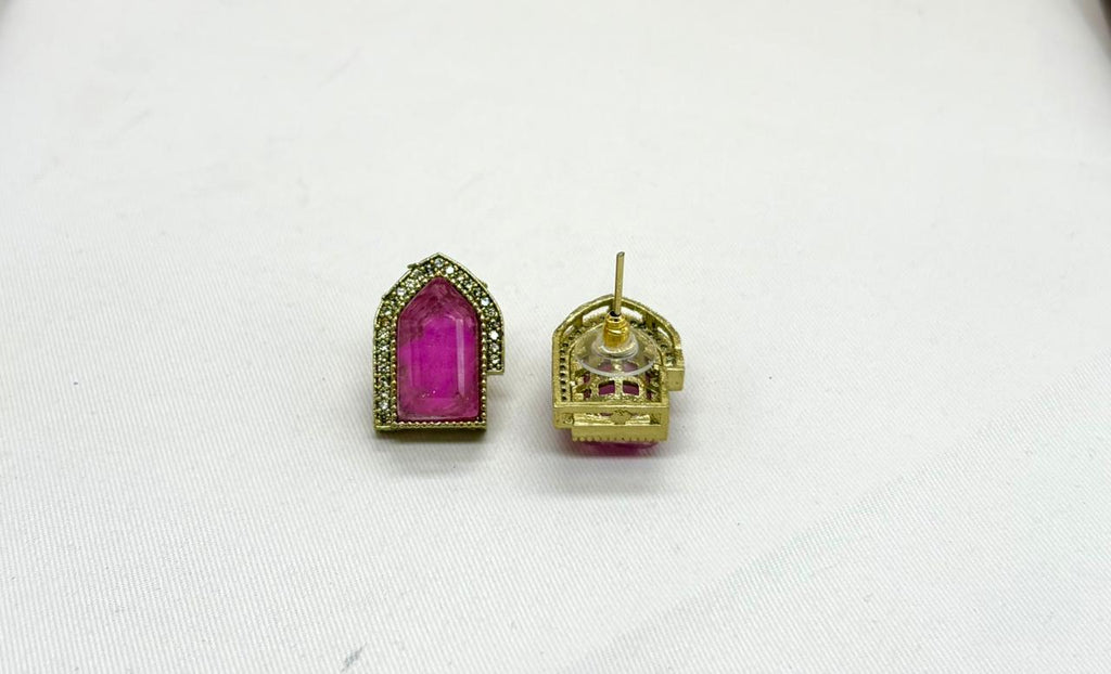 PInk Moissanite Earring