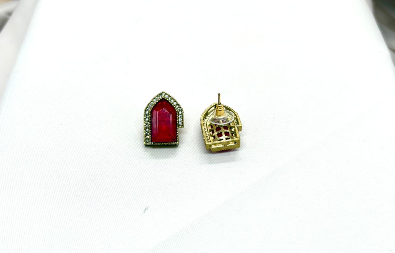 Red Moissanite Earring
