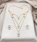 Polki moissanite stone chain with locket 3 layer