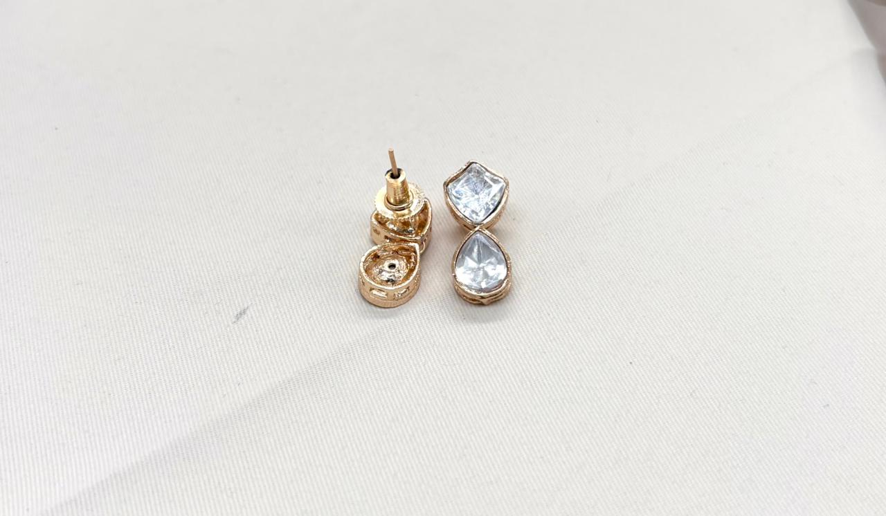 Polki moissanite stone chain with locket 3 layer