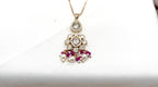 Polki moissanite stone chain with locket with red beads