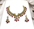 Victorian Red monalisa Beads Kanti