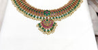 Jadau kundan green Onyx Beads Short Necklace