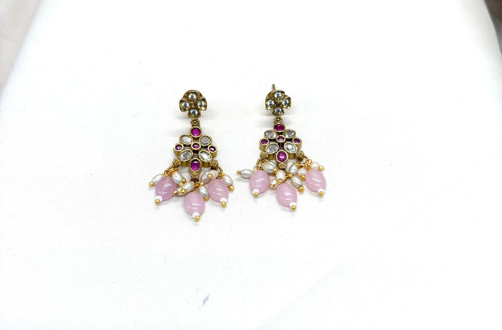 Victorian Pink monalisa Beads Kanti