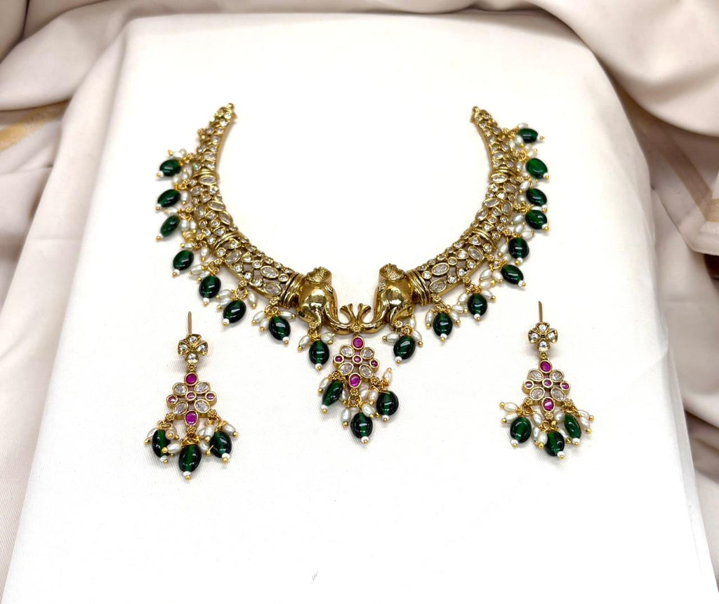Victorian Green monalisa Beads Kanti