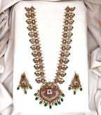 Jadau kundan with white pearls Long Necklace
