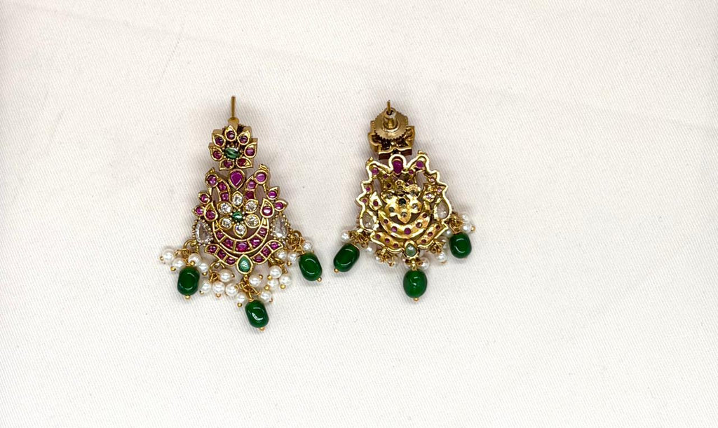 Jadau kundan with white pearls Long Necklace