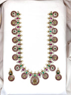 Jadau kundan Lord Lakshmi Designed  Long Necklace