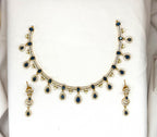 Matte finishing with Blue stone's Short Necklace