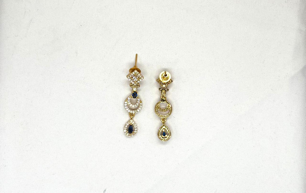 Matte finishing with Blue stone's Short Necklace