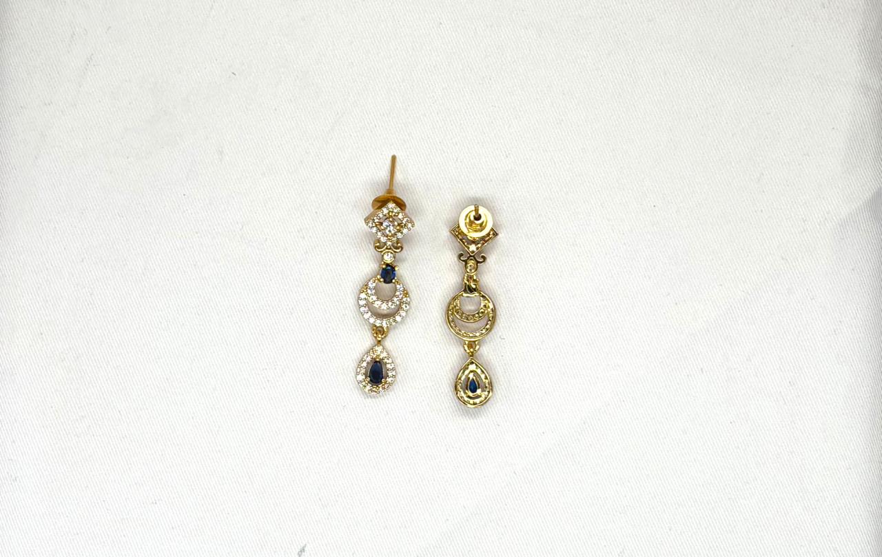 Matte finishing with Blue stone's Short Necklace