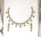 Matte finishing with Mint-Green stone's Short Necklace