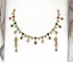 Matte finishing with Multi-colours stone's Short Necklace