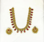 Matte finishing Red Leaf Designed Short Necklace