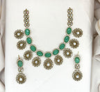 Victorian Mint-Green  Mossnite stone's short Neckalce