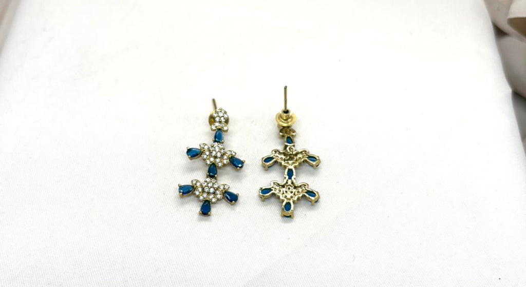 Victorian Short Necklace Designed With Blue Stone's