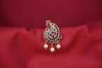 Kempu-Stone's With Peacock Designed Earring