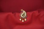 Kempu-Stone's With Peacock Designed Earring