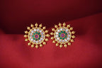 Matte finishing with Kempu-Stone's Sun Designed Earring