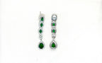 Silver Short Necklace with Green Stone's