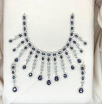 Silver Short Necklace with Purple Stone's