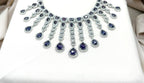 Silver Short Necklace with Purple Stone's