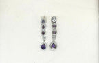 Silver Short Necklace with Purple Stone's