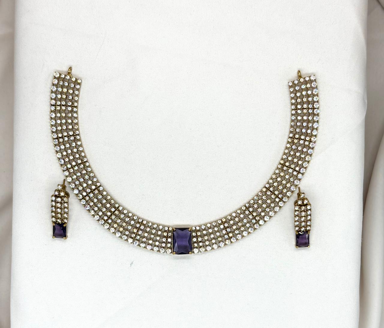 Victorian finishing Kanti with Purple Stone