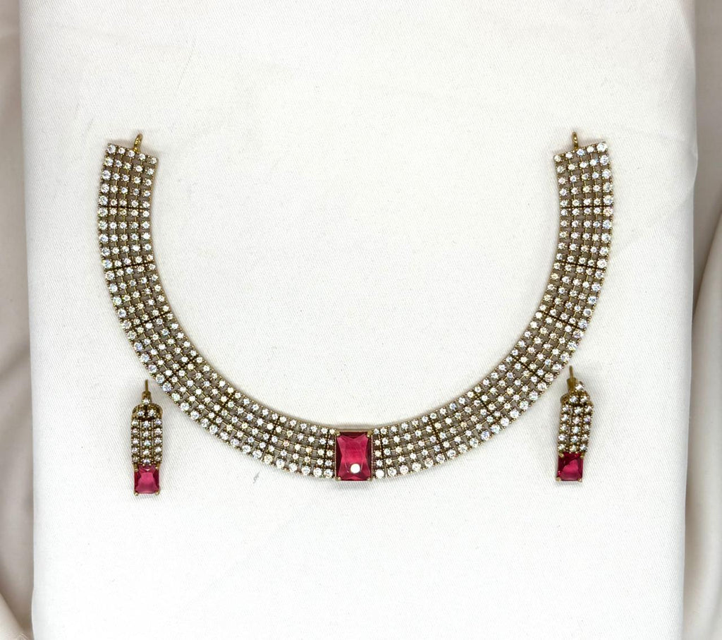 Victorian finishing Kanti with Red Stone