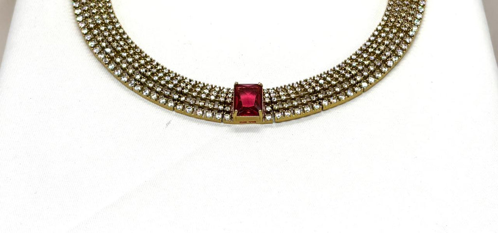 Victorian finishing Kanti with Red Stone