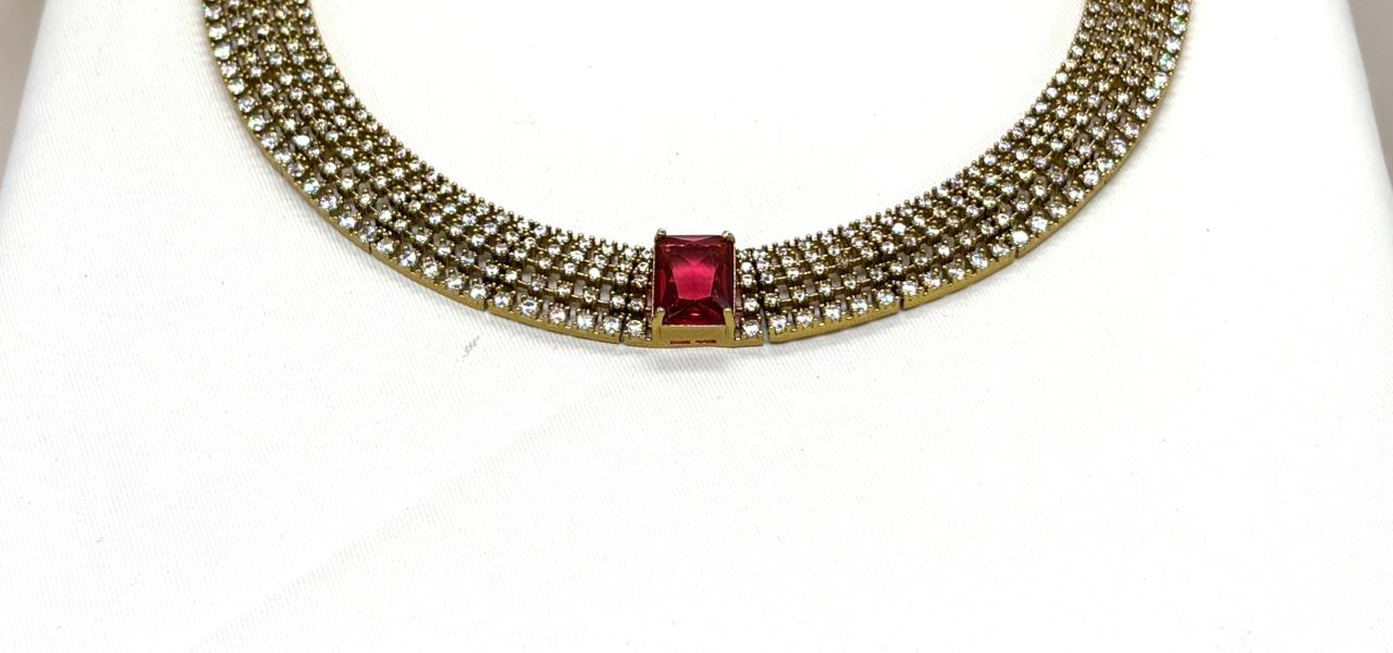 Victorian finishing Kanti with Red Stone