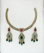 Victorian Kanti with Green Monalisa Beads Stone