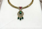 Victorian Kanti with Green Monalisa Beads Stone