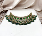 Premium Victorian Choker With Small Green Onyx Stones