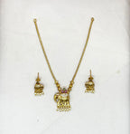 Gold finishing Short Necklace Elephant Designed