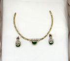 Mehndi finishing short Green stone Necklace