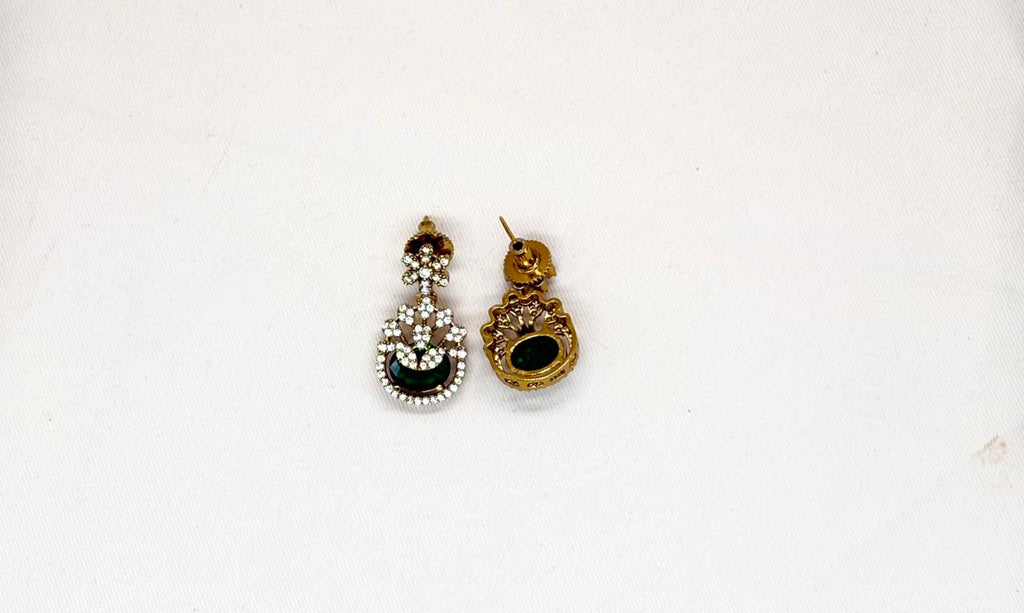 Mehndi finishing short Green stone Necklace