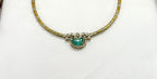 Mehndi finishing short Mint-Green stone Necklace