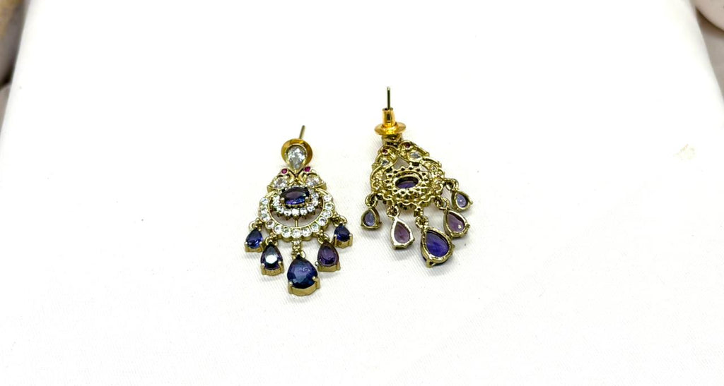 Victorian Purple Stone's Two steps Long Necklace