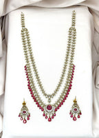 Victorian Red Stone's Two steps Long Necklace