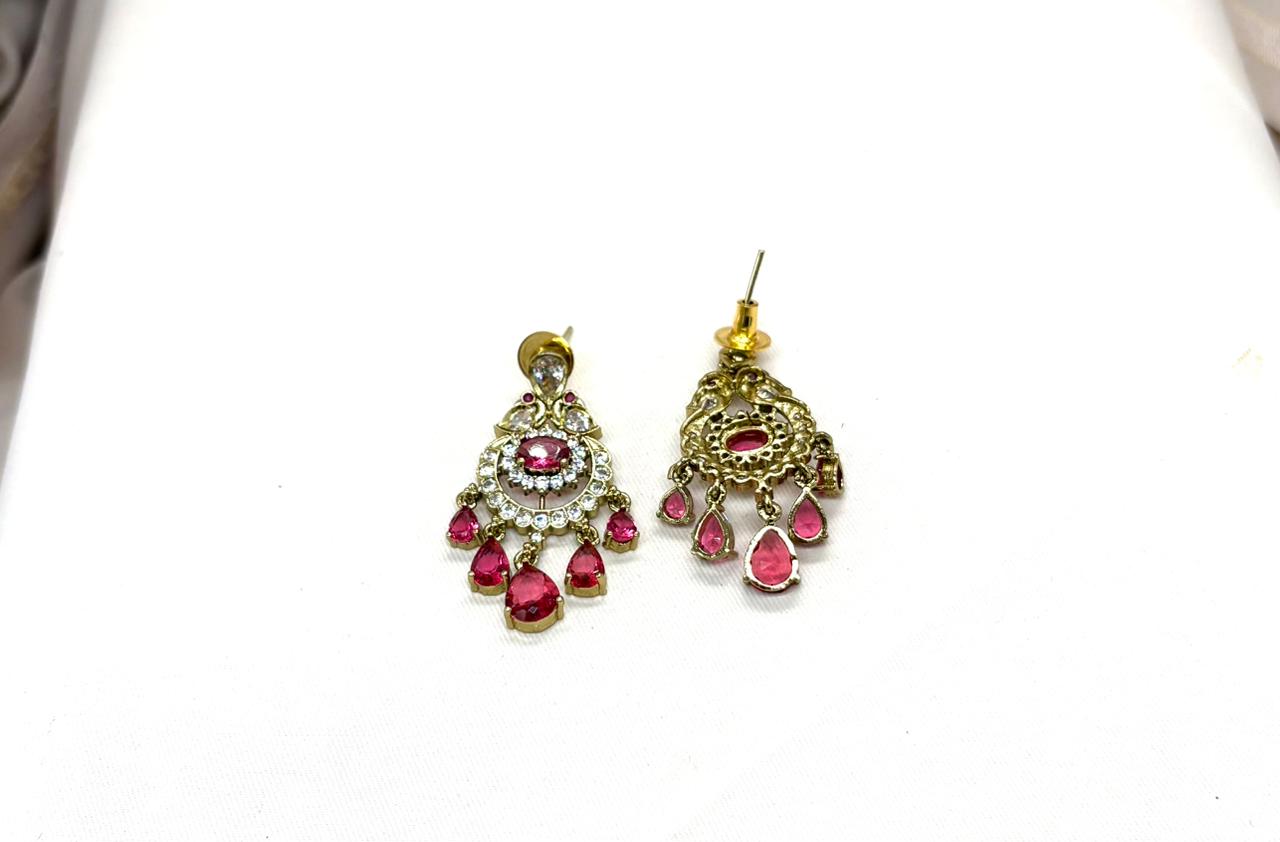 Victorian Red Stone's Two steps Long Necklace