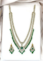 Victorian Green Stone's Two steps Long Necklace