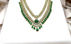 Victorian Green Stone's Two steps Long Necklace