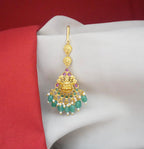 Maang-Tikka With Mint-Green Monalisa Beads