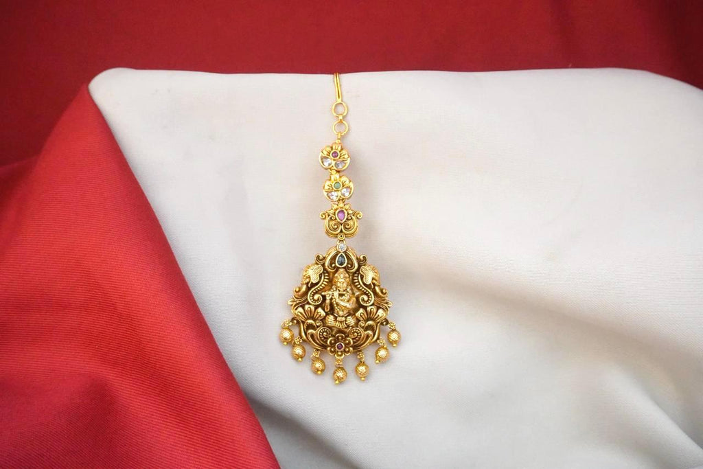 Nakshi finishing Lord Krishna Designed Maang-Tikka