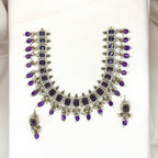 Victorian Short Necklace With Moissanite Purple stone