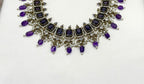 Victorian Short Necklace With Moissanite Purple stone