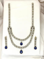 Victorian Two Steps With purple Stone Long Necklace