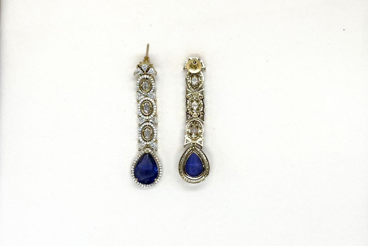 Victorian Two Steps With purple Stone Long Necklace