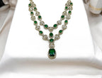 Victorian Two Steps With Green Stone's Long Necklace